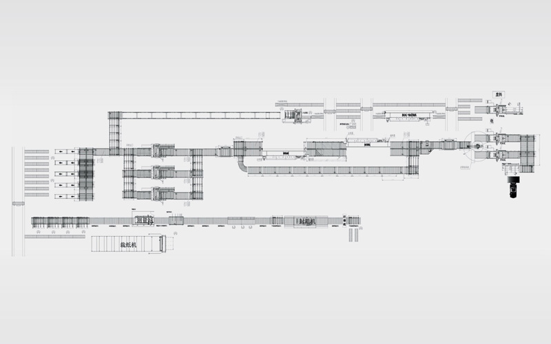 CNC one-to-two with manipulator + left and right edge banding machine connection + three six-sided drilling machines connection line